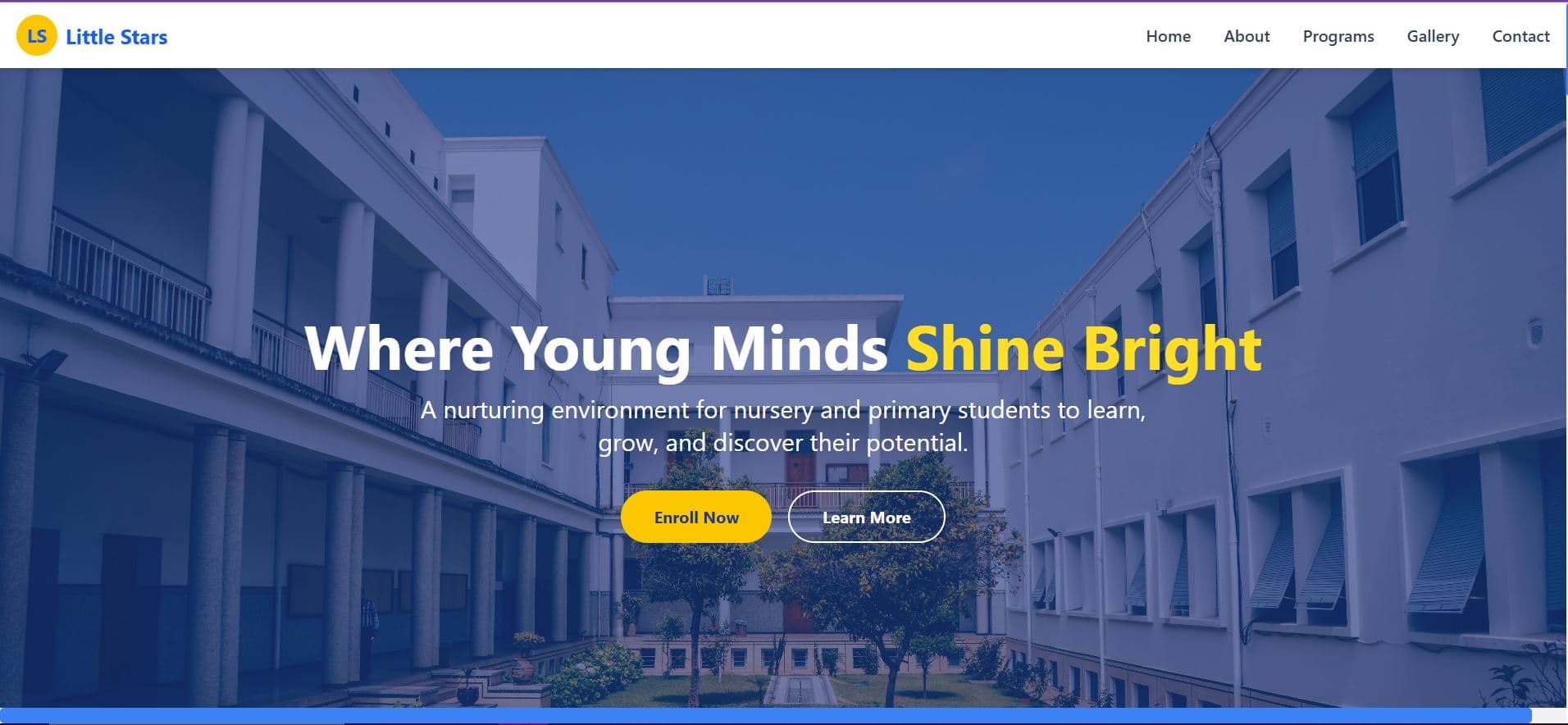 School Landing Page Preview